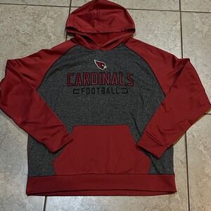 Arizona Cardinals Football Hoodie Mens XL Fanatics Gray‎ Red Pullover Sweatshirt